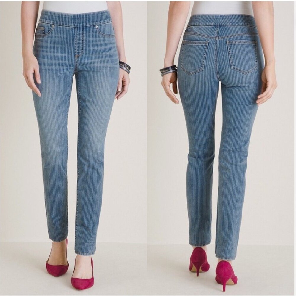 Chico's Railroad Stripe Jeggings - Picture 1 of 3